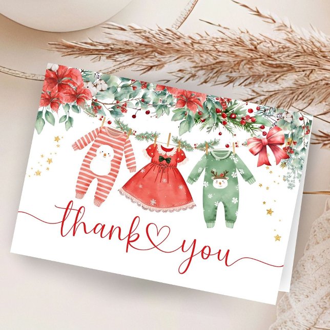 Santa Baby Shower Folded Thank You Card (Creator Uploaded)