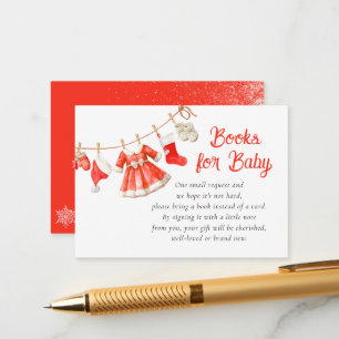 Santa Baby Shower Girl Books for Baby Enclosure Card