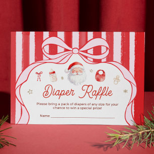 Santa Baby Shower Girl Diaper Raffle Enclosure Card