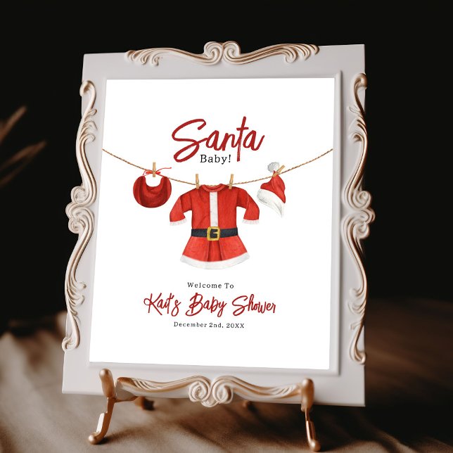 Santa Baby Shower Girl Dress Welcome Poster (Creator Uploaded)