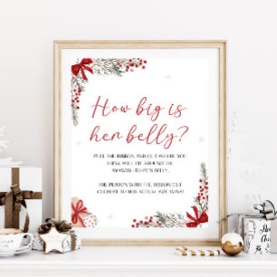 Santa Baby Shower How Big Is Her Belly Sign