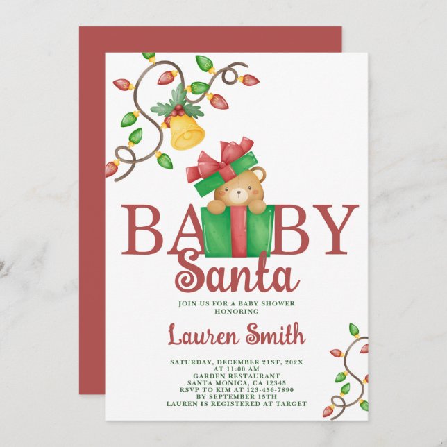 Santa Baby Shower Invitation (Front/Back)