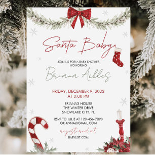 Santa Baby Shower Invitation , Christmas Shower