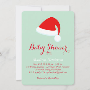 Santa Baby Shower Invitation - red & green