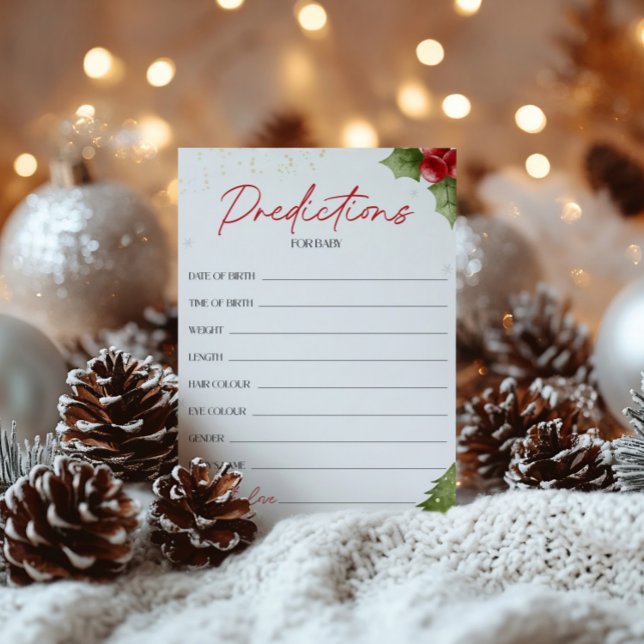Santa Baby Shower Predictions For Baby Card (Creator Uploaded)