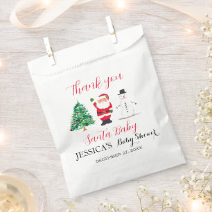 Santa Baby Shower Red Cute simple Thank you Favour Bags