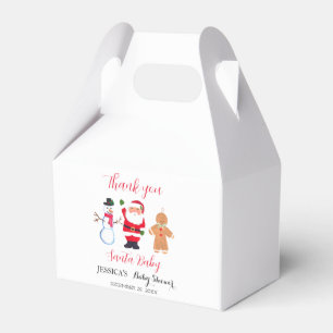 Santa Baby Shower Red Cute simple Thank you Favour Box