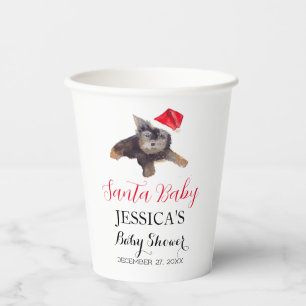 Santa Baby Shower Red Cute simple Thank you Paper Cups