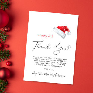 Santa Baby Shower Thank You Card
