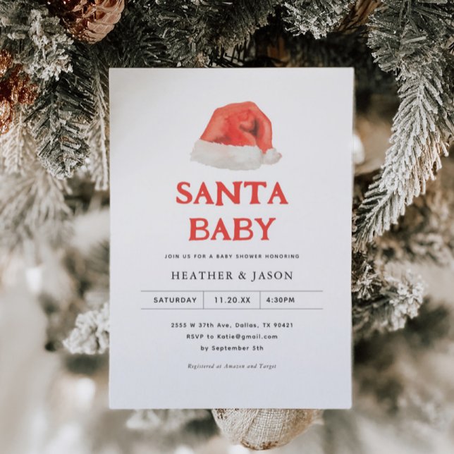 Santa Baby Vintage Winter Baby Shower Invitation (Creator Uploaded)