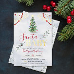 "Santa Baby" Watercolor Christmas Tree Baby Shower<br><div class="desc">Celebrate in style with these sweet and very trendy real foil pressed baby shower invitations. This design is easy to personalise with your special event wording and your guests will be thrilled when they receive these fabulous invites.</div>