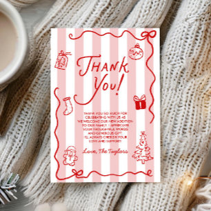 Santa Baby! Whimsical Christmas Baby Shower Thank You Card
