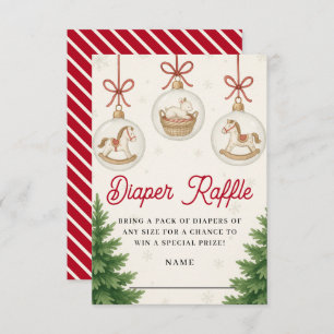 Santa Baby Winter Baby Shower Diaper Raffle Enclosure Card