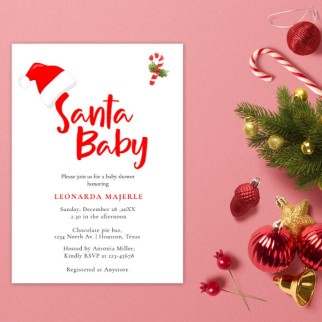 Santa Baby Winter Baby Shower Invitation (Creator Uploaded)