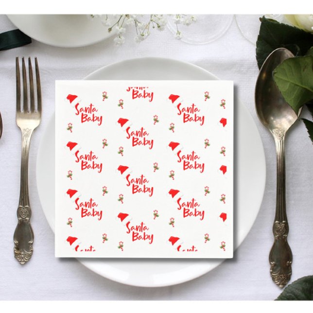 Santa Baby Winter Baby Shower Napkin (Creator Uploaded)