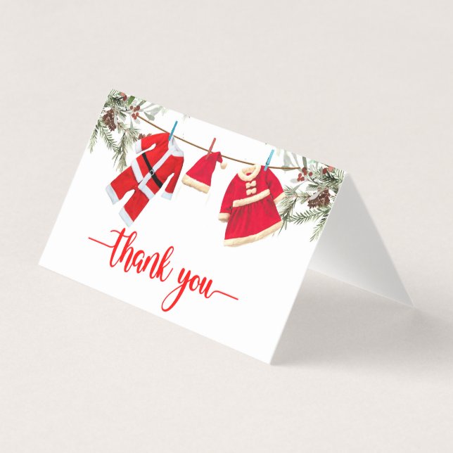 Santa Baby Winter Baby Shower Thank you card (Front)