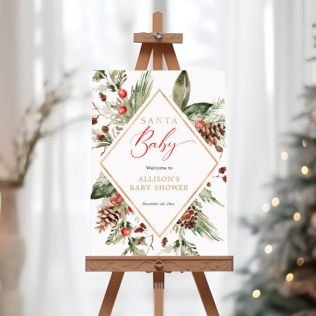 Santa Baby Winter Baby Shower Welcome sign (Creator Uploaded)