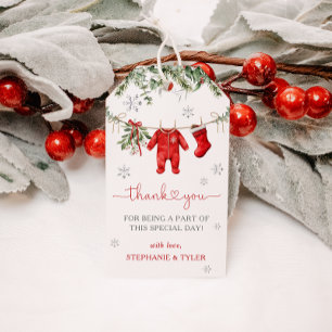 Santa Baby Winter Christmas Baby Shower Favour Gift Tags