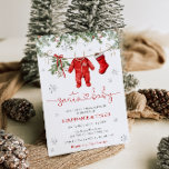 Santa Baby Winter Christmas Baby Shower Invitation<br><div class="desc">Santa Baby Shower Invitation</div>