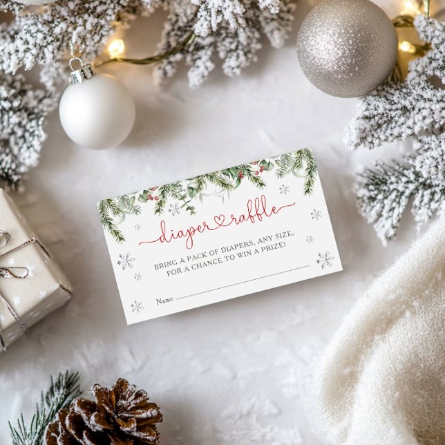Santa Baby Winter Christmas Diaper Raffle Enclosure Card (Creator Uploaded)