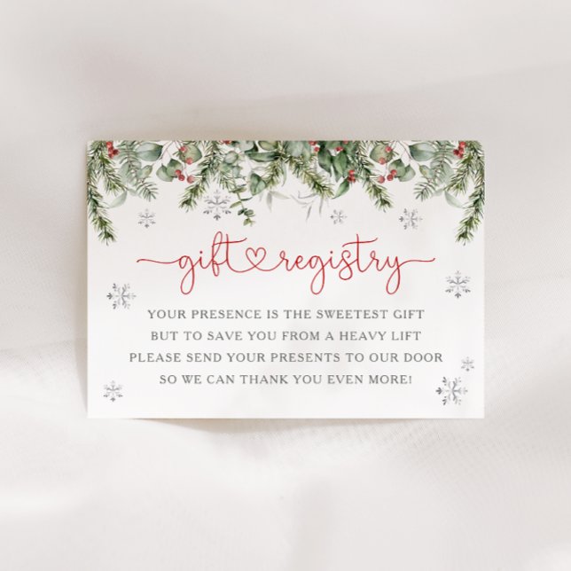 Santa Baby Winter Christmas Gift Registry Enclosure Card (Creator Uploaded)
