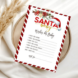 Santa Baby Wishes For Game Christmas Baby Shower Invitation