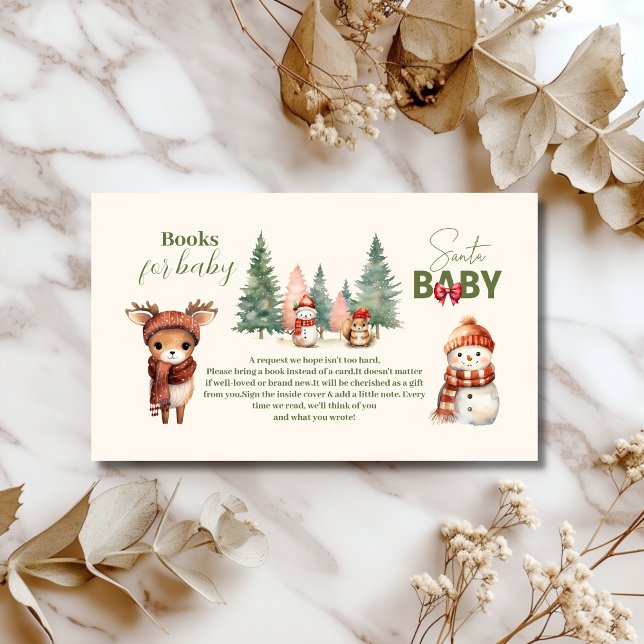 Santa Baby Woodland Winter Books for Baby  Enclosure Card (Creator Uploaded)