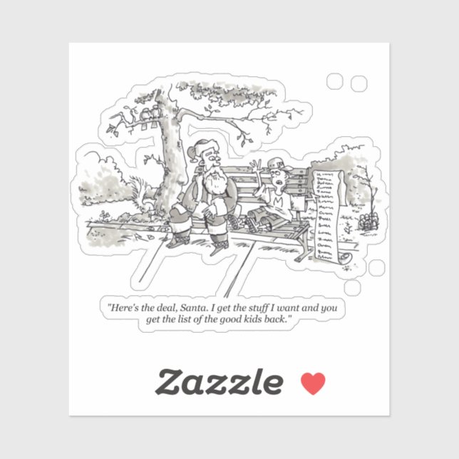 Santa Bad Bad Kid contour sticker (Sheet)