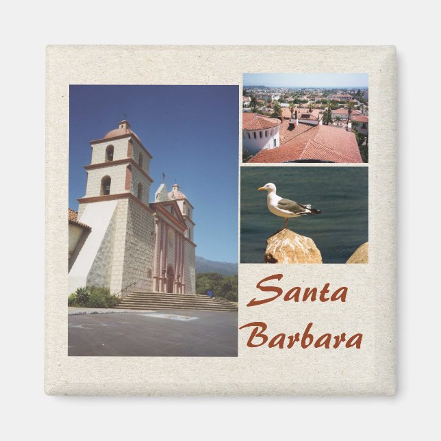 Santa Barbara 3 Photo Magnet Template (Front)