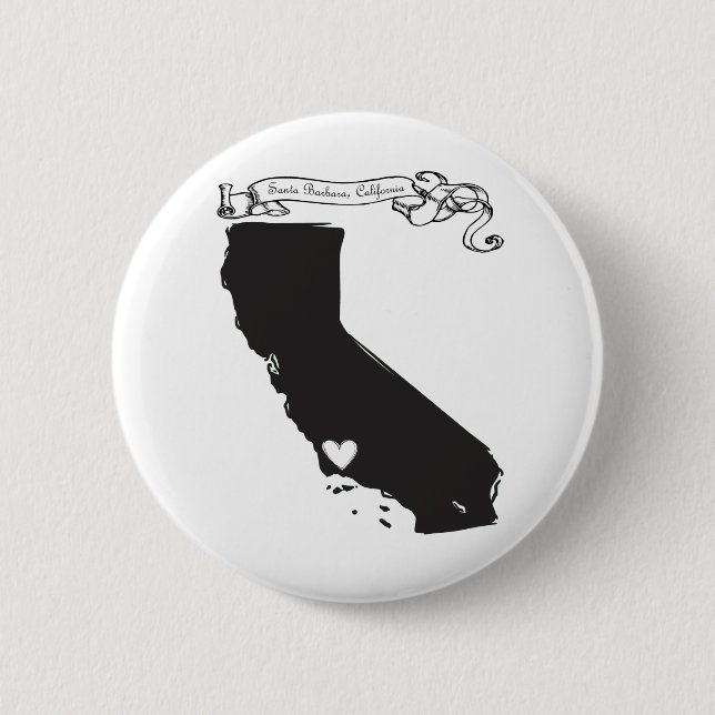 Santa Barbara 6 Cm Round Badge (Front)