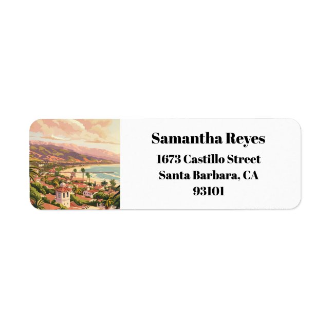 Santa Barbara Beach California Return Address  (Front)