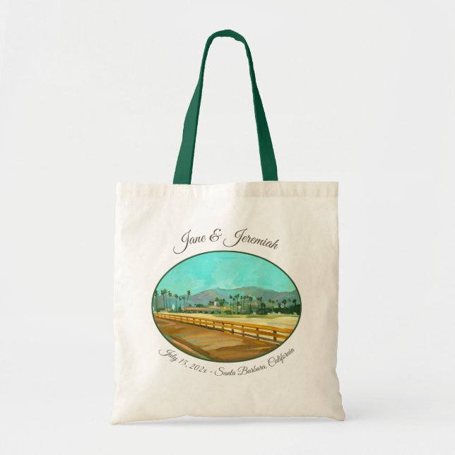 Santa Barbara, CA - Stearns Wharf Tote Bag (Front)