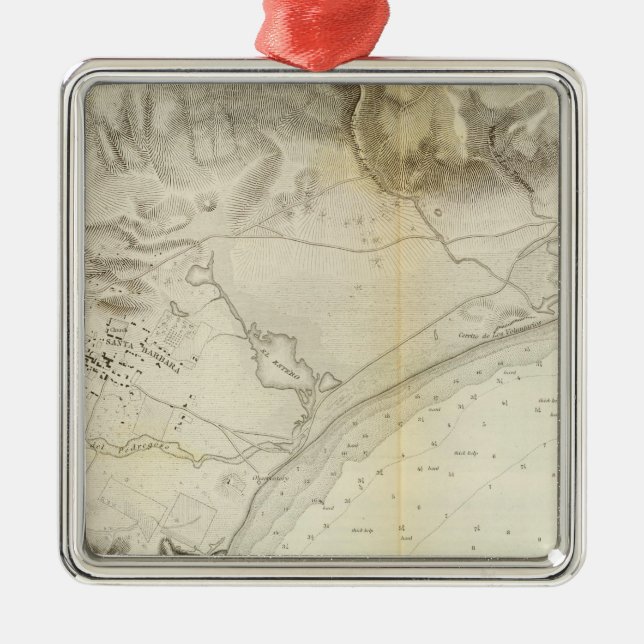 Santa Barbara, Calif Metal Tree Decoration (Front)