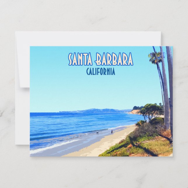 Santa Barbara California Butterfly Beach Flat Card (Front)