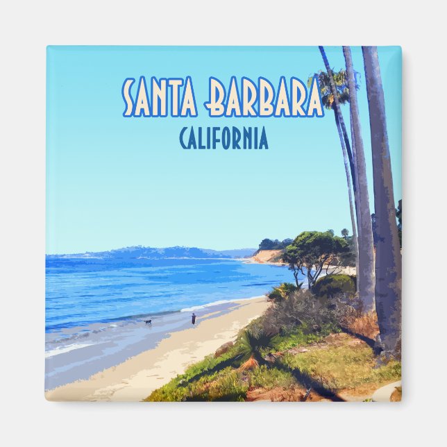 Santa Barbara California Butterfly Beach Montecito Magnet (Front)