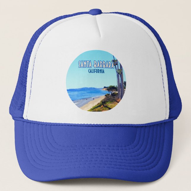 Santa Barbara California Butterfly Beach Montecito Trucker Hat (Front)