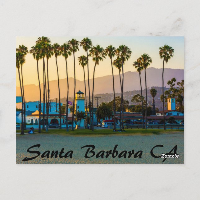 SANTA BARBARA CALIFORNIA ON THE BEACH POSTCARD (Back)