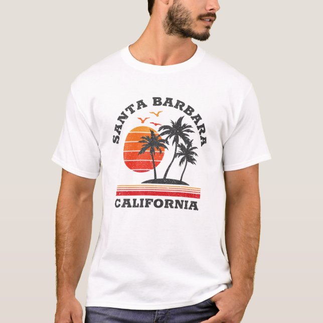 Santa Barbara California Retro Souvenir Gift T-Shirt (Front)