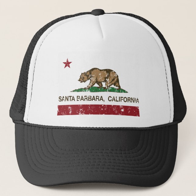 santa barbara california state flag trucker hat (Front)