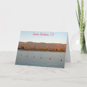 Santa Barbara, California sunset mountains Card