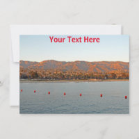 Santa Barbara, California sunset mountains Card