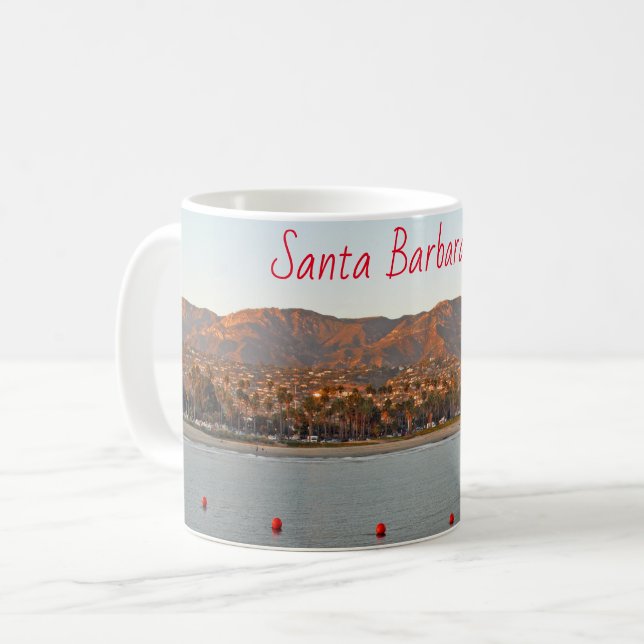 Santa Barbara, California sunset mountains Coffee Mug (Front Left)
