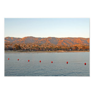 Santa Barbara, California sunset mountains Photo Print