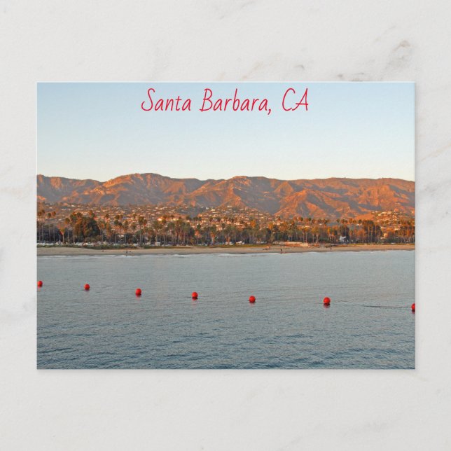 Santa Barbara, California sunset mountains Postcard (Front)