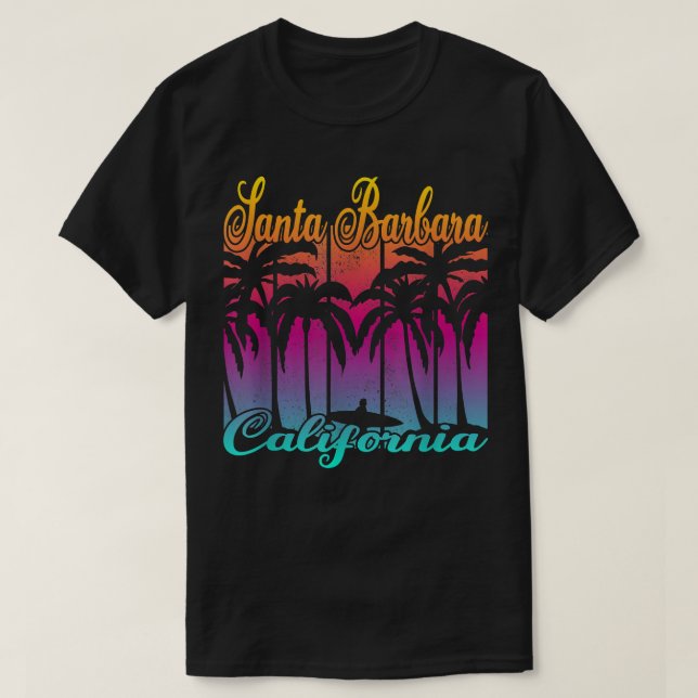 Santa Barbara California Surf T-Shirt (Design Front)