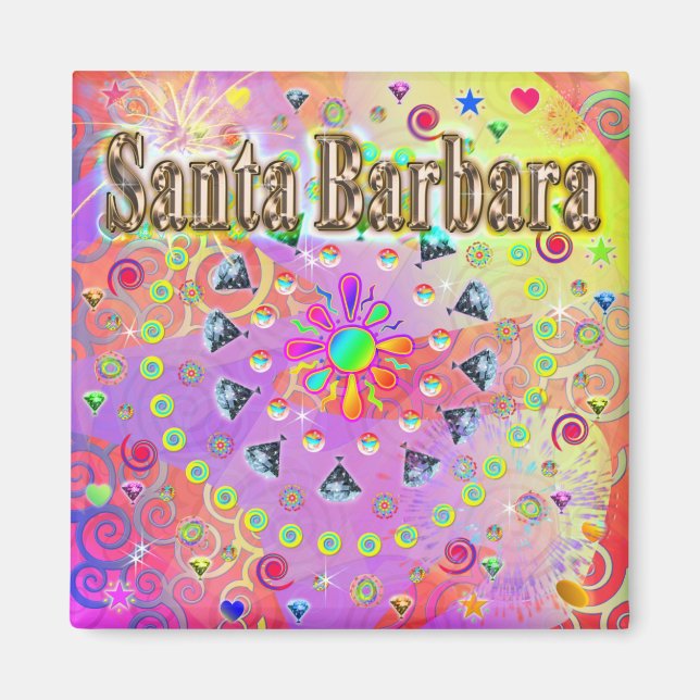 Santa Barbara Lucky Golden Magnet (Front)
