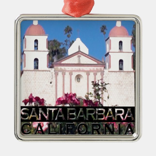 Santa Barbara Metal Tree Decoration (Front)