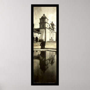 Santa Barbara Mission Photo 1908 Poster