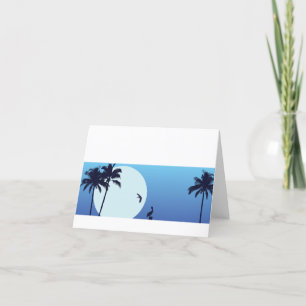 Santa Barbara Moonrise Customisable Notecard