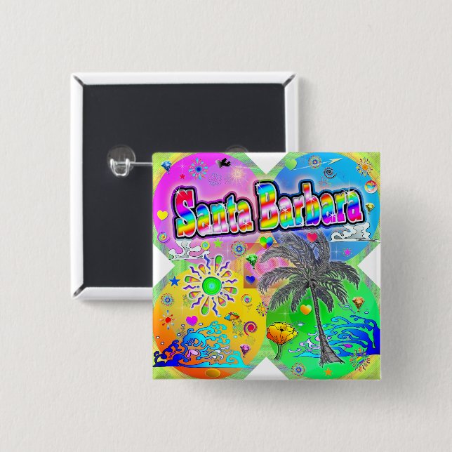 Santa Barbara Quadro Seasons Button (Front & Back)